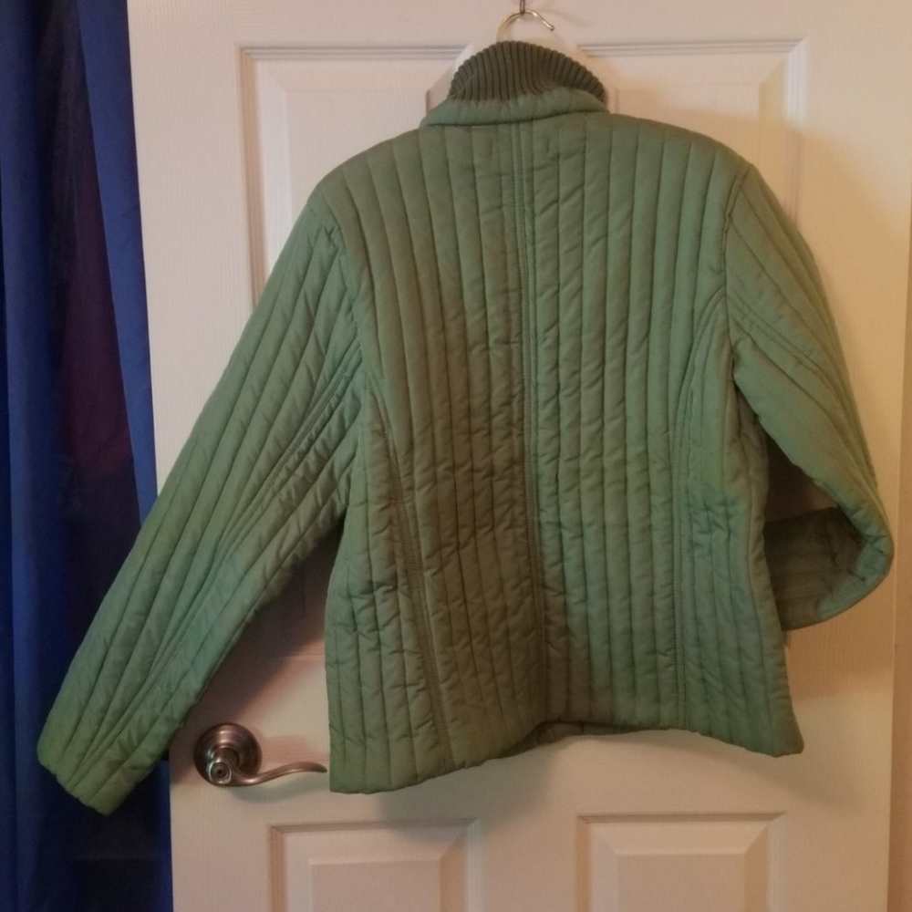 E. Studio Thin Style Puffer Coat, sz Large - Picture 2 of 6